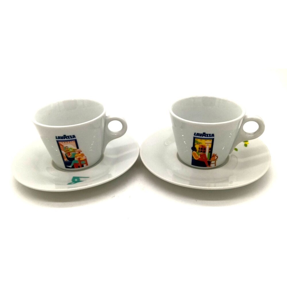 Lavazza Window To Italy Set of 2 Venezia Cappuccino Cup & Saucer Sets